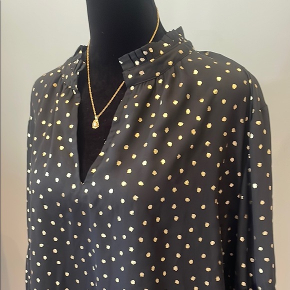 Black Blouse with Gold Polka Dots lane Bryant - Picture 2 of 2